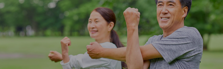 elderly exercising outside with adult diapers on
