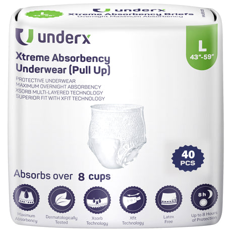 UnderX pull-up underwear large size 40 count