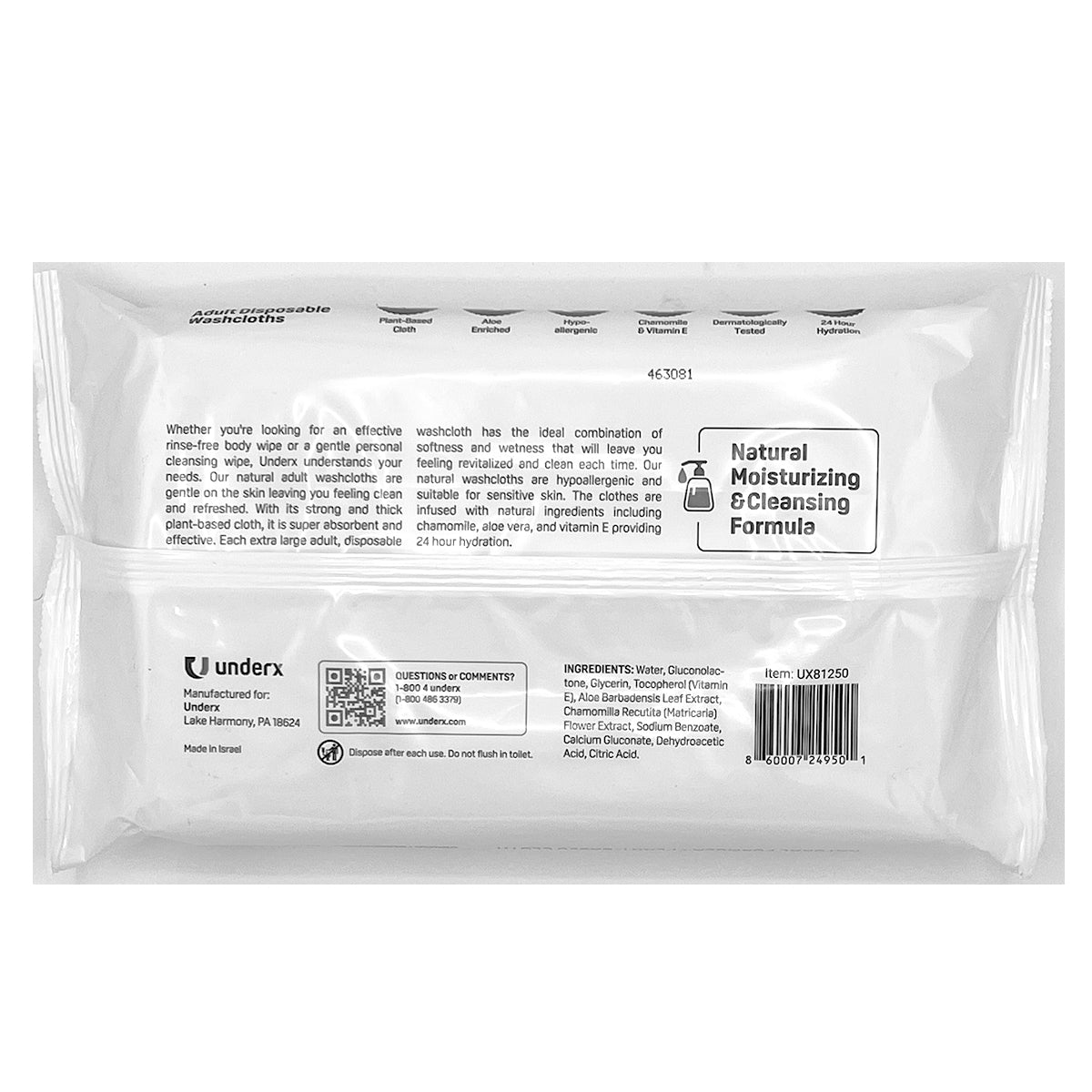 Underx Adult Disposable Washcloths (XL) | UnderX Incontinence Products