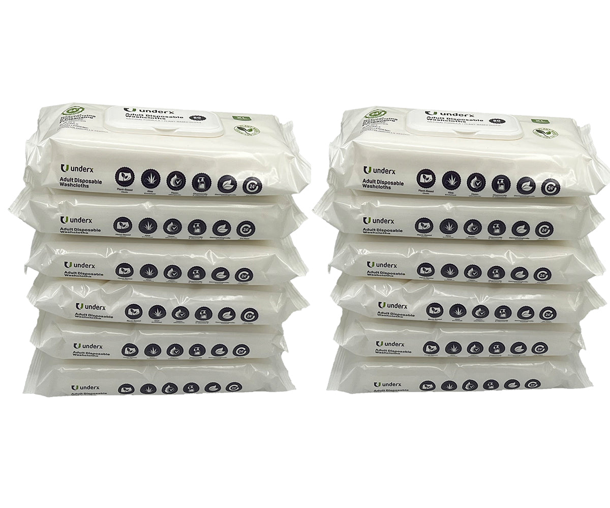 Underx Adult Disposable Washcloths (XL) | UnderX Incontinence Products