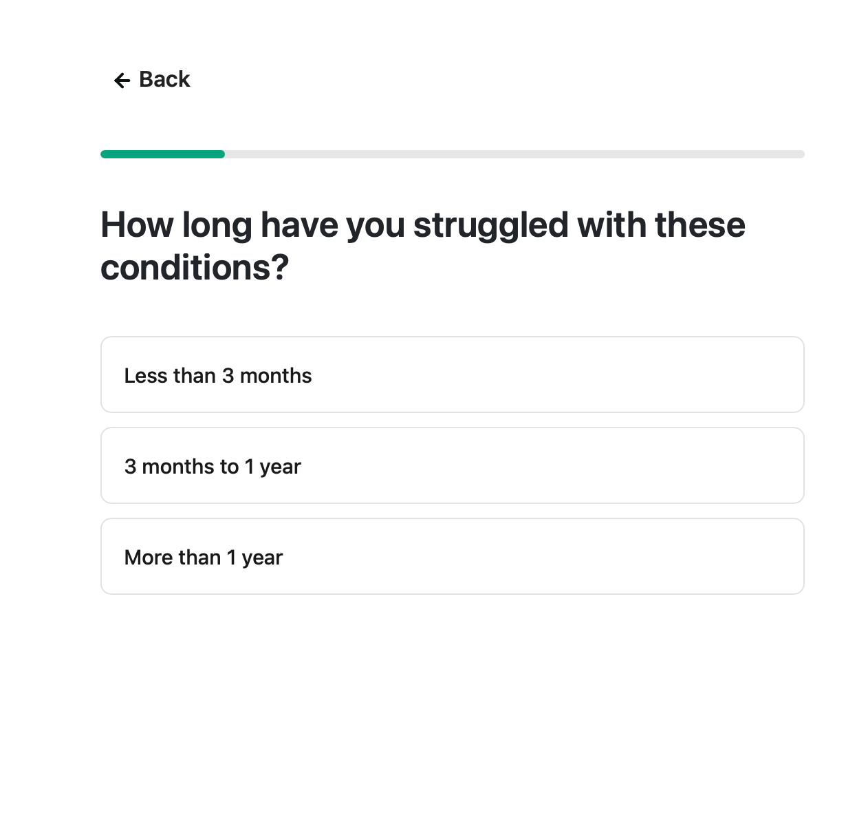 A short health questionnaire shown during checkout.