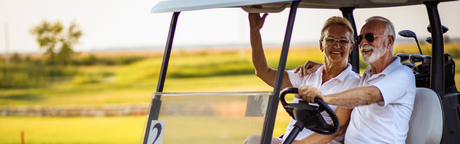 old people golfing together