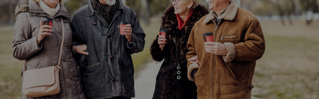 seniors walking outside with diapers on and jackets