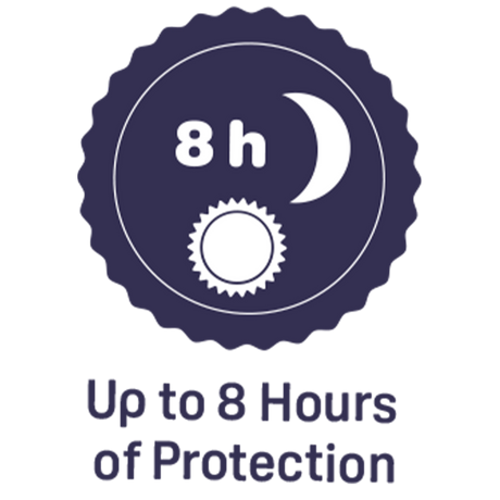 over 8 hours of protection