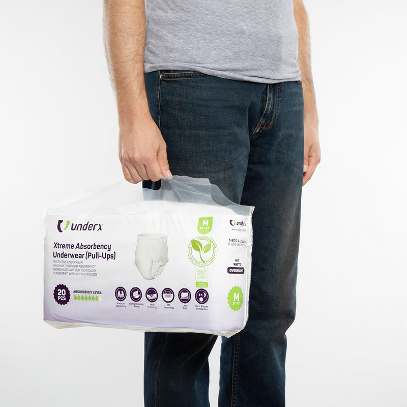 Carrying a pack of UnderX pull-ups