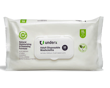 Underx Disposable XL Washcloths | UnderX Incontinence Products