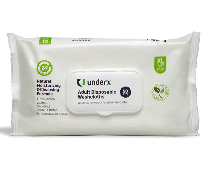 Underx Disposable XL Washcloths | UnderX Incontinence Products